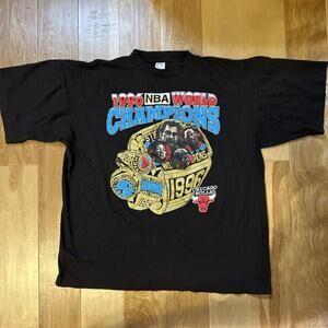 1996 Chicago Bulls Nba Champs T Shirt  Single Stitch Jordan Pippen